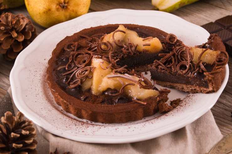 crostata di cioccolato e pere