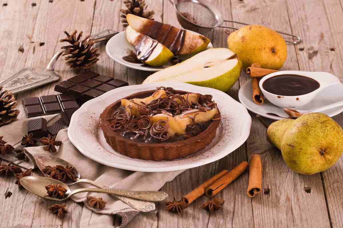 crostata di pere e cioccolato