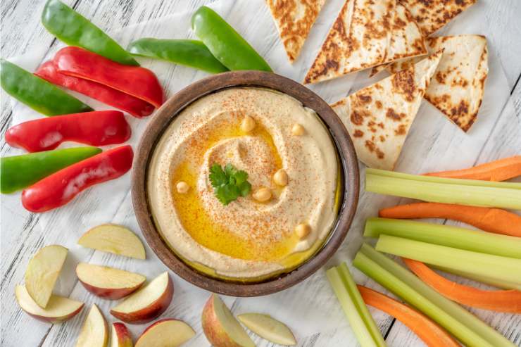 hummus di ceci a colazione