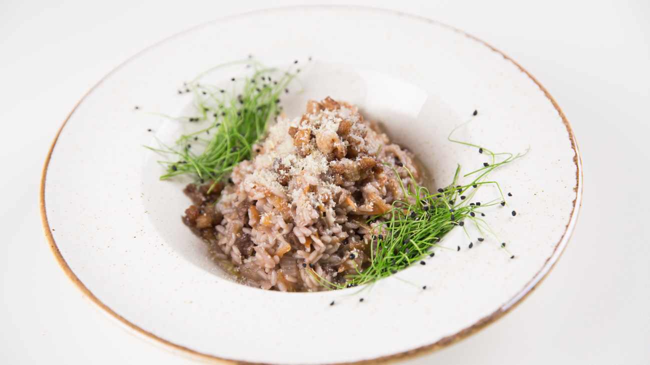 risotto castagne e pancetta