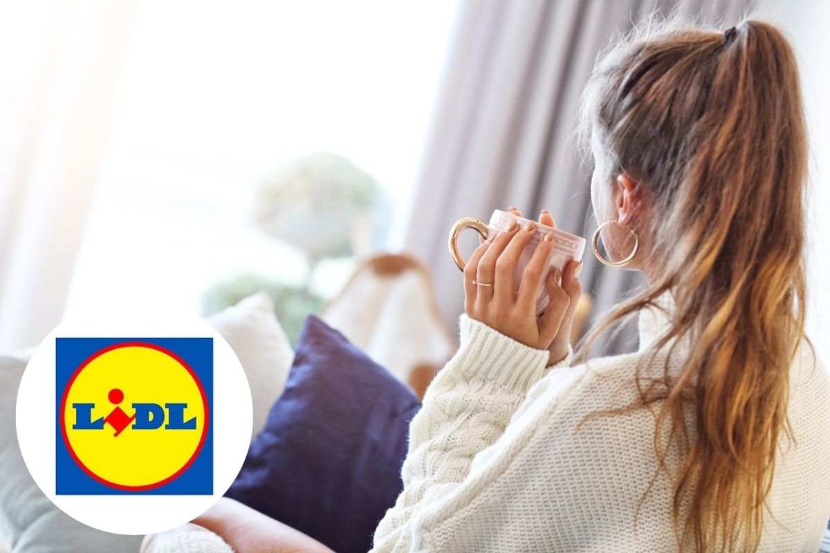 donna a casa e logo lidl