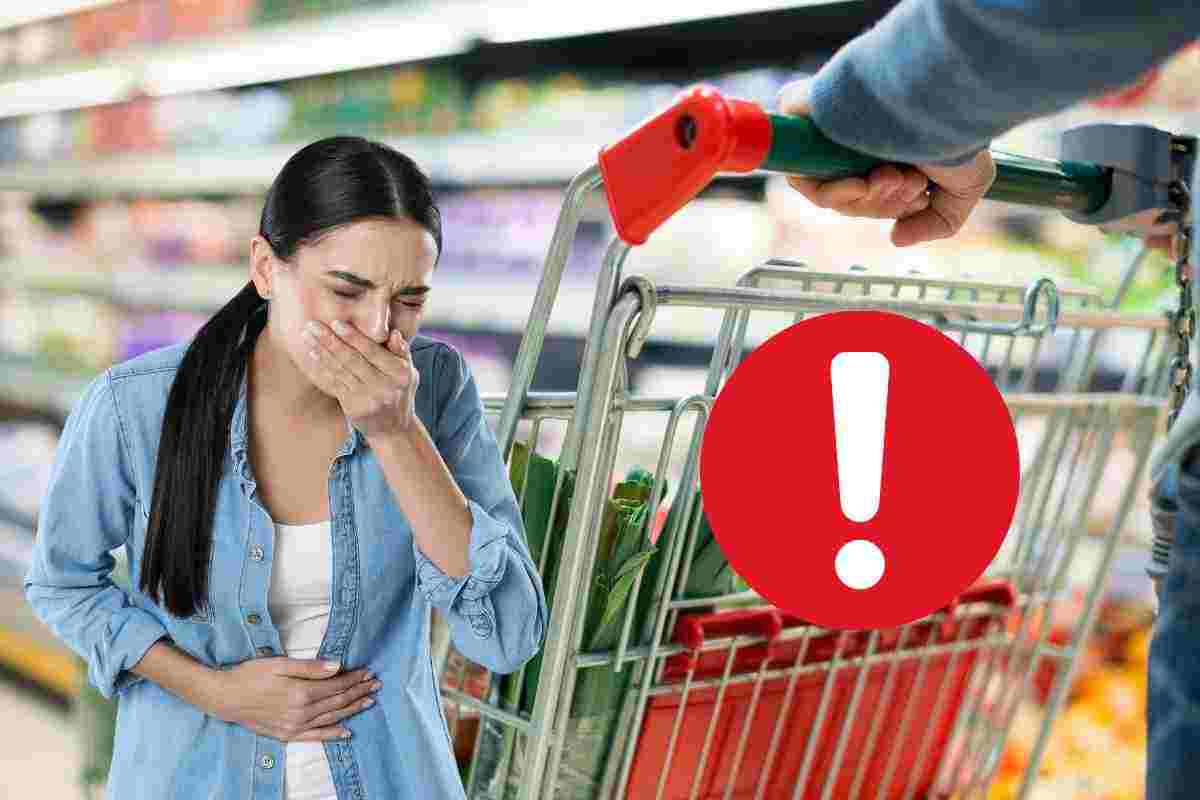 donna si sente male per il cibo del supermercato