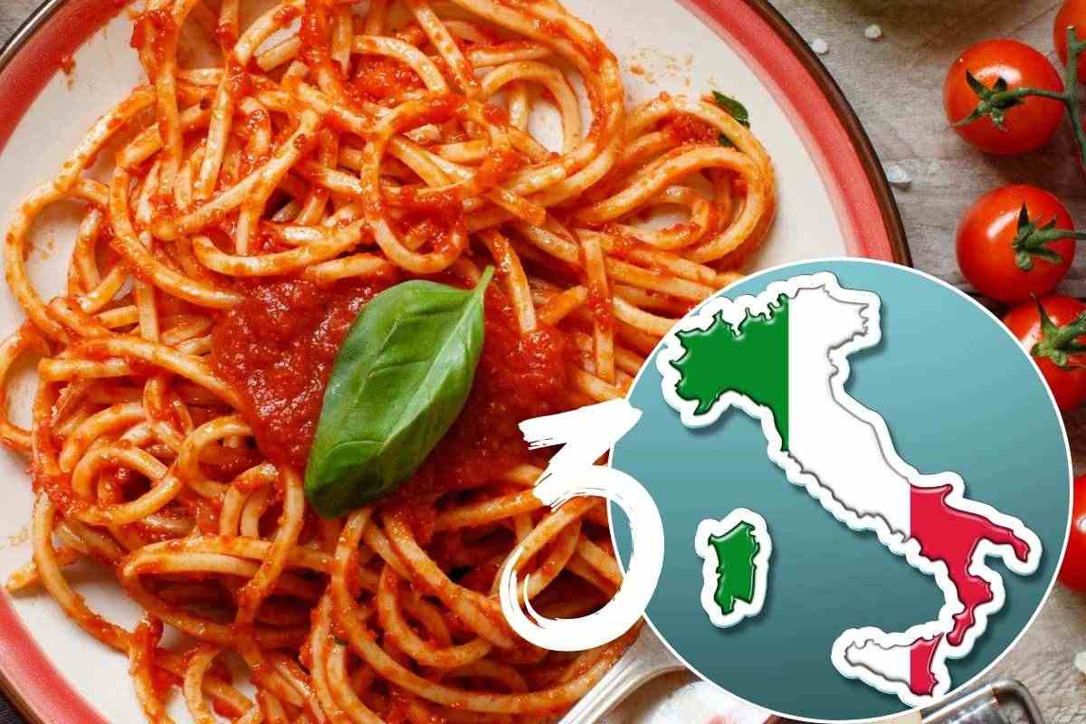 piatto si pasta, numero 3 e italia